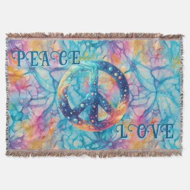 Manta Paz Amor Tie-Dye (Anverso)