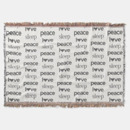 Manta Peace Love Sleep - Cozy Comfy Throw Blanket
