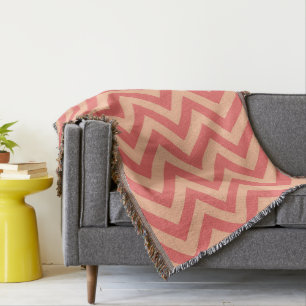 Manta Peach and Cranberry Chevron