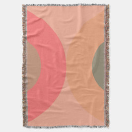 Manta Peach and Olive Modern de mediados del siglo