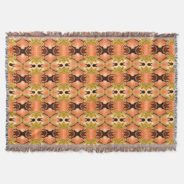 Manta Peach Fuzz Boho Shabby Chic Geometric Resumen Art (Anverso)