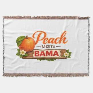 Manta Peach Meets Bama Woven Throw Blanket | Southern Lo