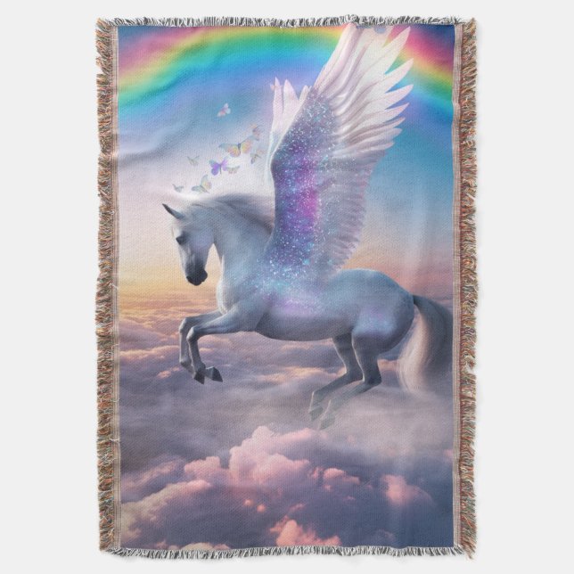 Manta Pegaso con Arcoíris (Frente vertical)