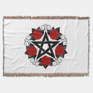 Manta Pentagram con rosas rojas