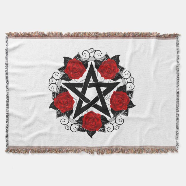 Manta Pentagram con rosas rojas (Anverso)