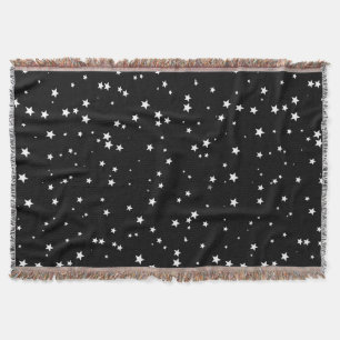 Manta Pequeñas estrellas blancas en negro