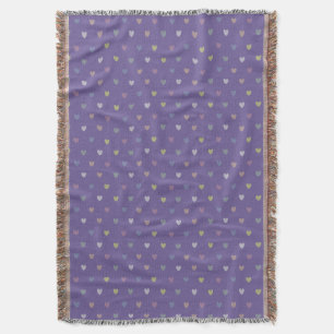 Manta Pequeños corazones de polka en morado ultrvioleta