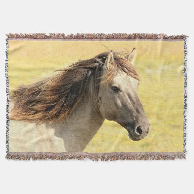 Manta Perfil de caballo beige (Anverso)