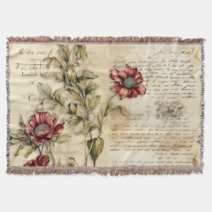 Manta Pergamino Vintage con Decoupage Floral Elegante