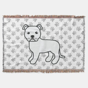 Manta Perro Bull Terrier Staffordshire Inglés Blanco