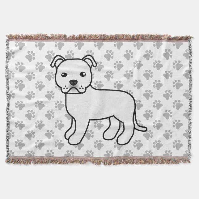 Manta Perro Bull Terrier Staffordshire Inglés Blanco (Anverso)