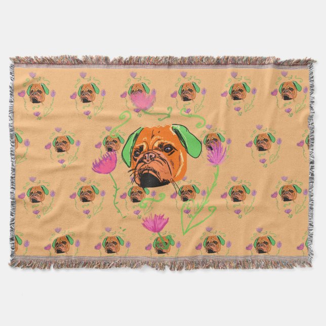 Manta Perro bulldog francés neón (Anverso)