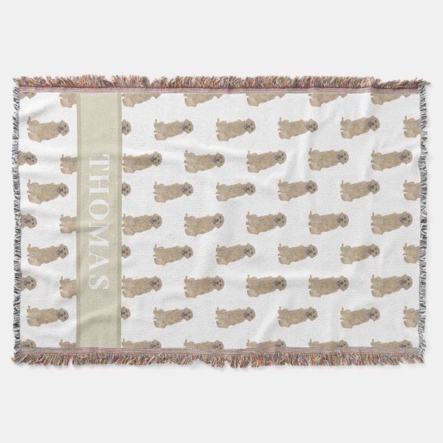 Manta Perro de aguas dorado personalizado (Anverso)