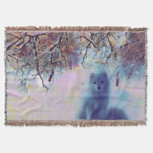 Manta Perro en un colorido paisaje invernal acuarela