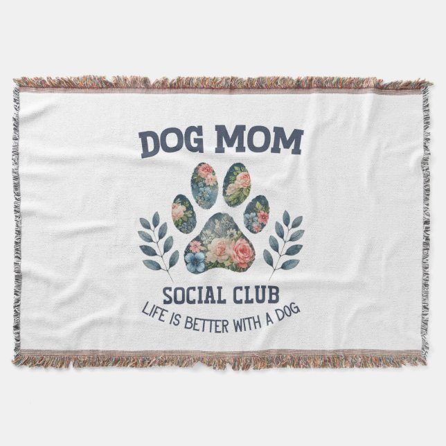 Manta Perro Mom Paw Floral (Anverso)