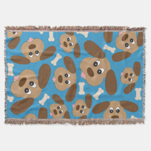 Manta Perro sonriente lindo con orejas grandes