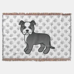 Manta Perro Staffordshire Bull Terrier negro y blanco