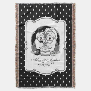 Manta Perros de oveja inglesa boda Novia Groom Gray 1