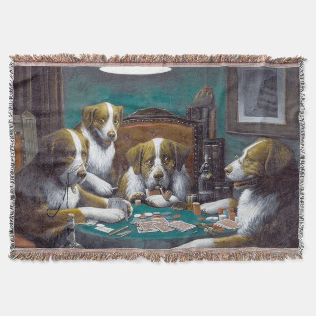 Manta Perros jugando póquer Cassius Marcellus Coolidge 1 (Anverso)