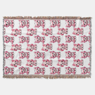 Manta Perros rosados lindos - Blanco