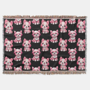 Manta Perros rosados lindos - Negro