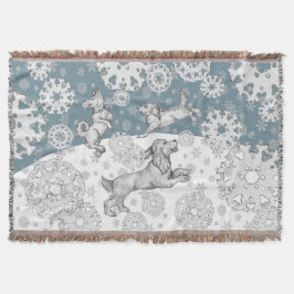 Manta Perros y copos de nieve Navidades divertidos de in