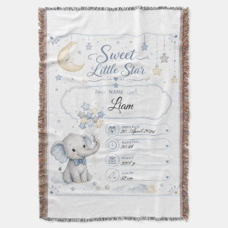 Manta Personalisierbare Baby Geburtstafel mit Elefant