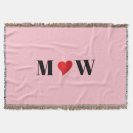 Manta Personaliza iniciales de pareja A Ama B corazón ro