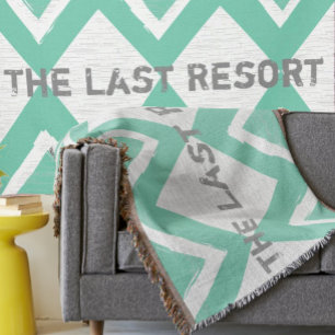 Manta Personaliza tu patrón de Beach House Mint Aztec