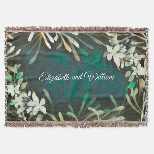 Manta Personalizable botánico de plantas tropicales verd (Anverso)