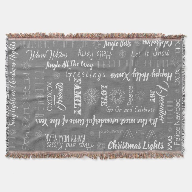 Manta Personalizable navidades Texto Sherpa Blanket (Anverso)