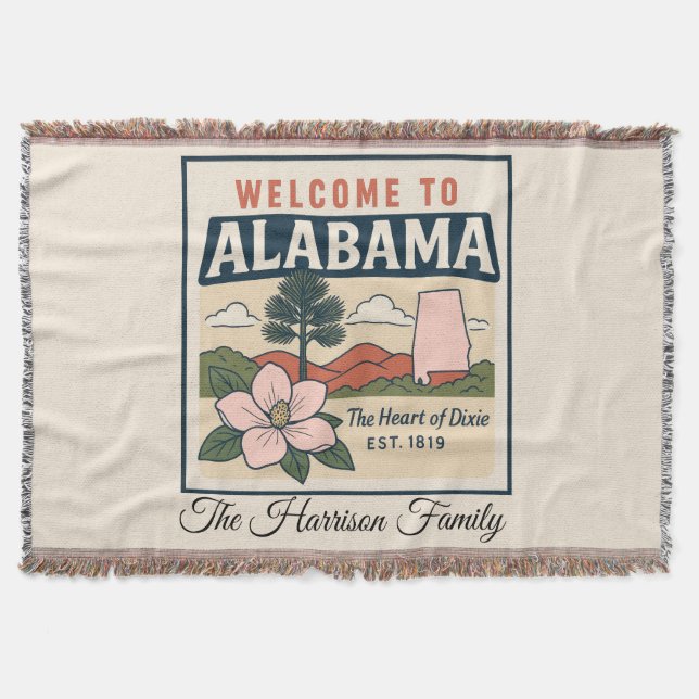Manta personalizada de Alabama (Anverso)
