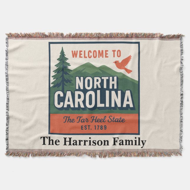 Manta personalizada de Carolina del Norte (Anverso)