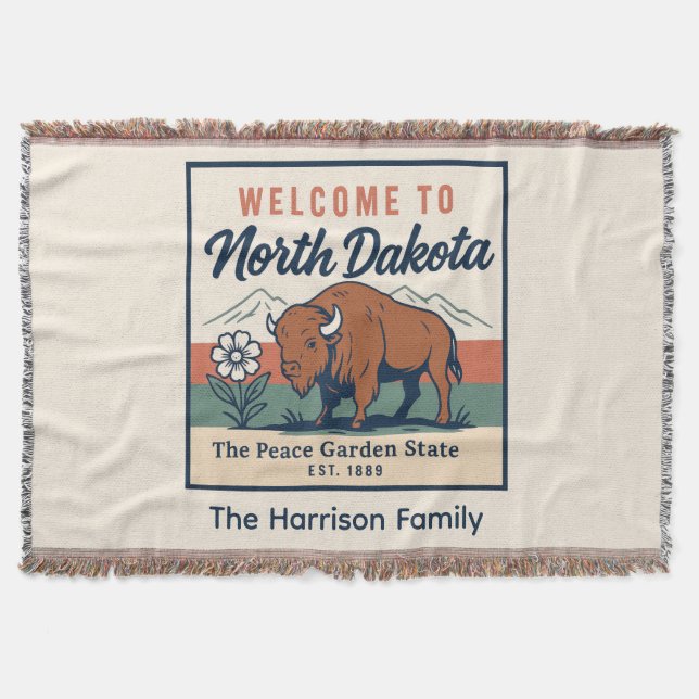 Manta personalizada de Dakota del Norte (Anverso)