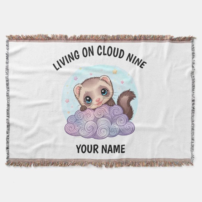 Manta personalizada de ferret adorable (Anverso)