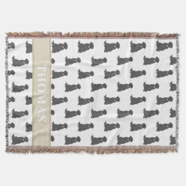 Manta Personalizada de Labrador Negro con Rosa y B