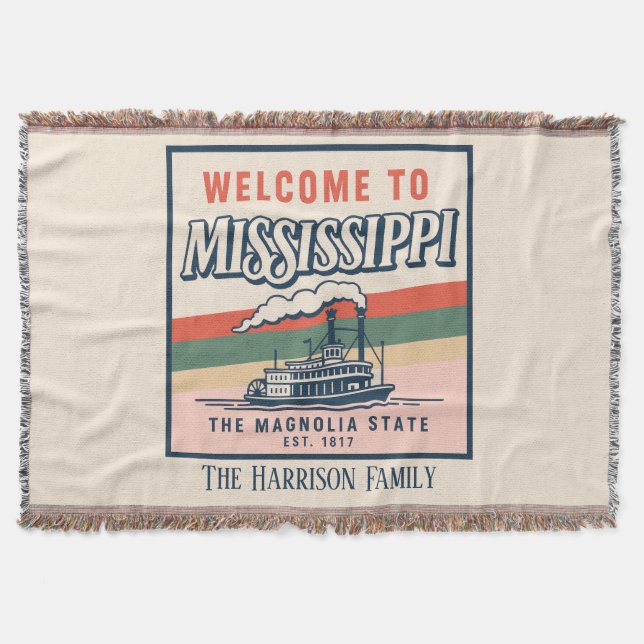 Manta personalizada de Mississippi para echar (Anverso)