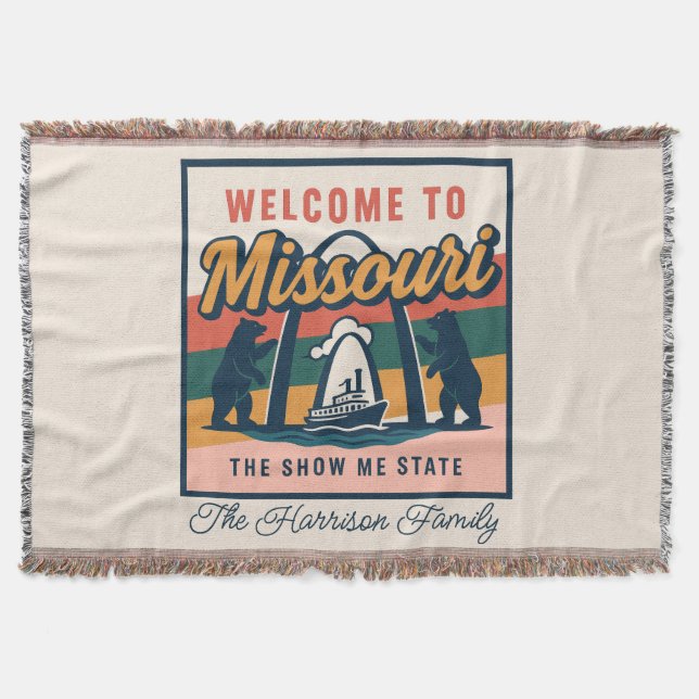 Manta personalizada de Missouri para lanzar (Anverso)