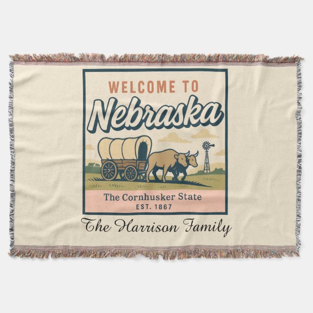 Manta personalizada de Nebraska (Anverso)