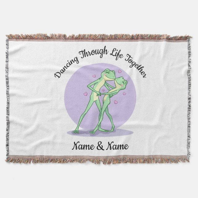 Manta Personalizada de Pareja de Ranas (Anverso)
