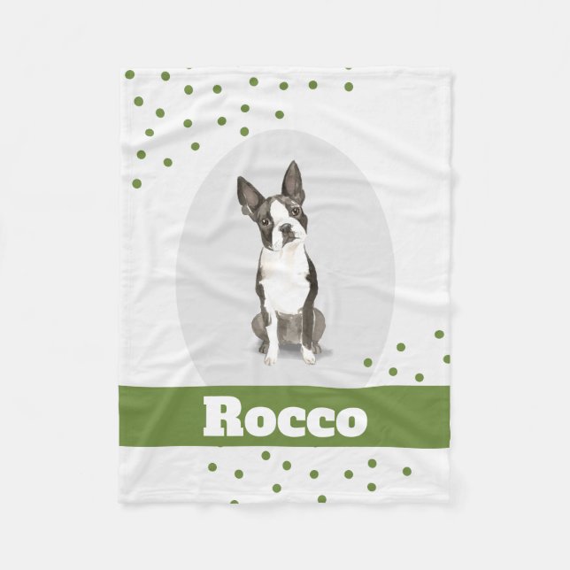 Manta personalizada de puntos de Boston Terrier Do (Anverso)