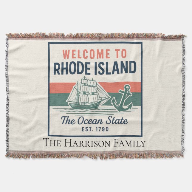 Manta personalizada de Rhode Island (Anverso)