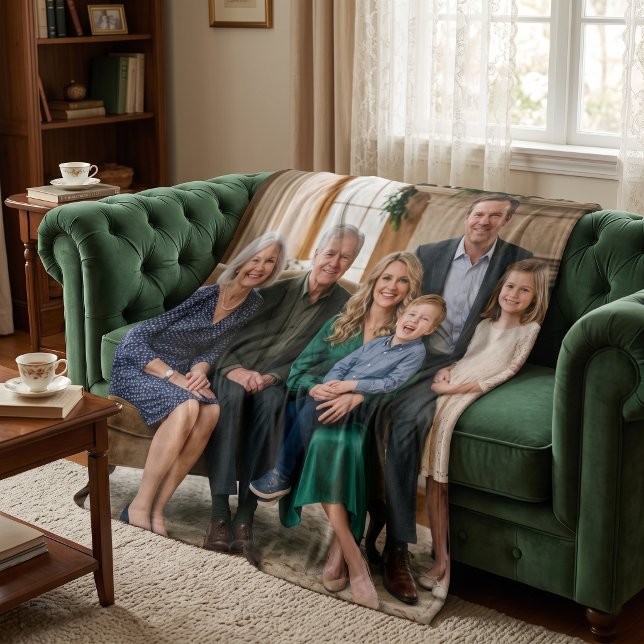 Manta personalizada de Sherpa con retrato familiar (The perfect personalized gift for every special occasion.)