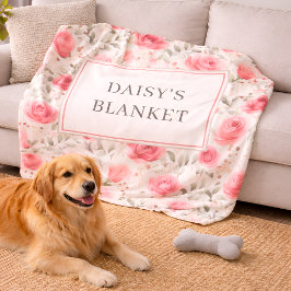 Manta personalizada de Sherpa para perro con flore