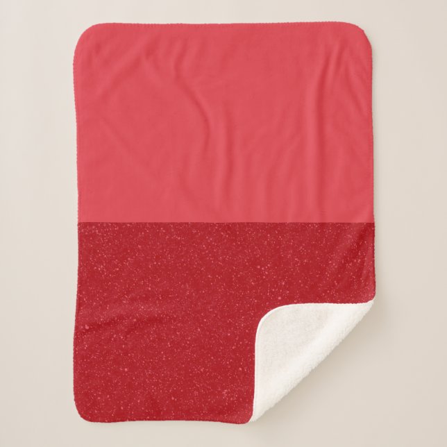 Manta personalizada de Sherpa – Rojo tomate de dos (Anverso)