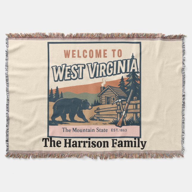 Manta Personalizada de Virginia Occidental (Anverso)