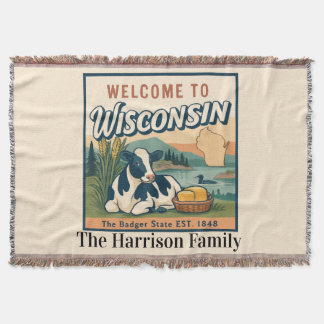 Manta personalizada de Wisconsin para echar