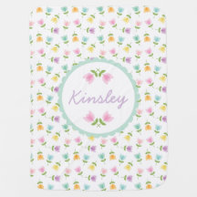 Manta personalizada del tulipán del arco iris