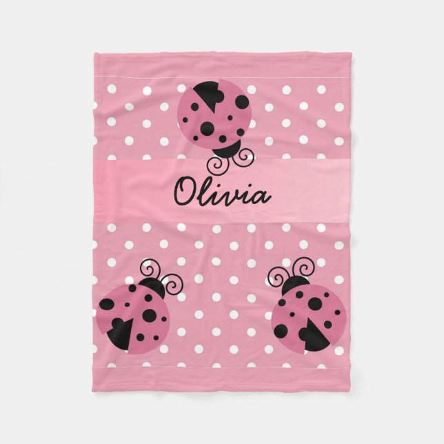 Manta personalizada lunar rosado del paño grueso y (Anverso)