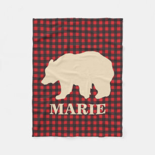 Manta personalizada oso de la tela escocesa del